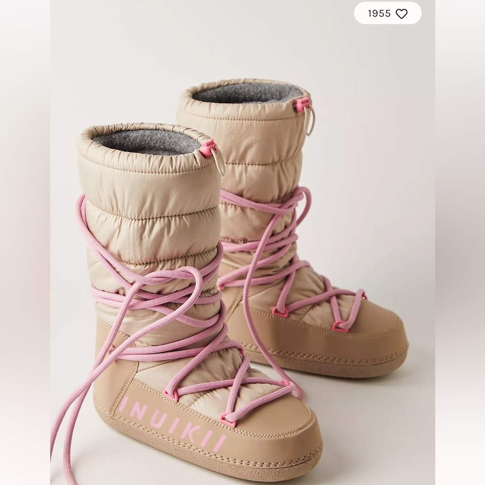 Inuikii Beige and Pink Winter Boots